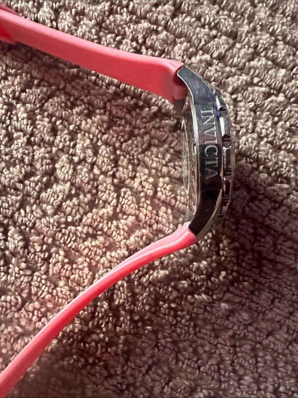 Invicta Pink Silicone Strap Women's Watch with Silver-Tone Bezel